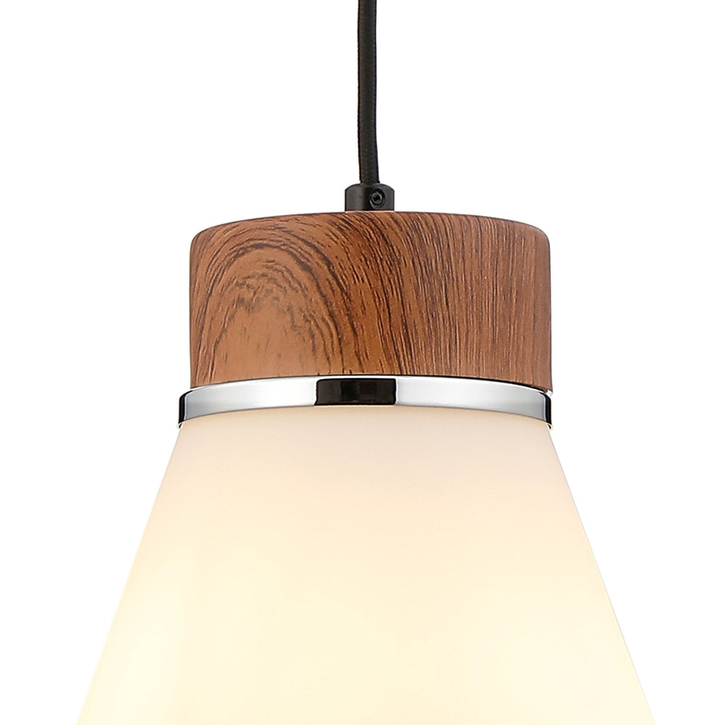 NLK15639 Raibon 1 Light Pendant Walnut Opal