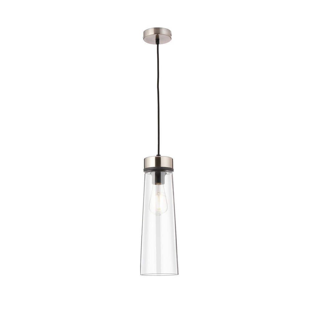 NLK15659 Raibon 1 Light Pendant Satin Nickel Clear