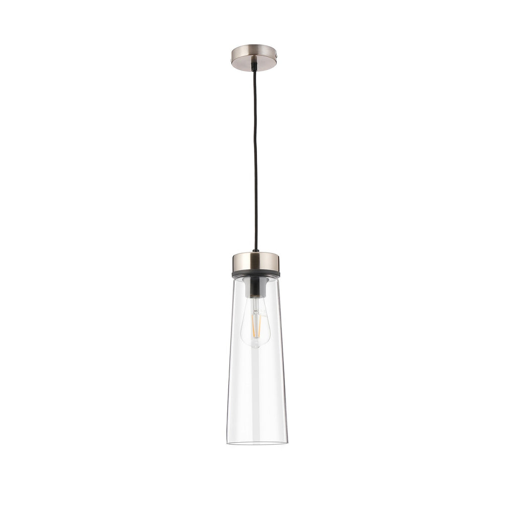 NLK15659 Raibon 1 Light Pendant Satin Nickel Clear