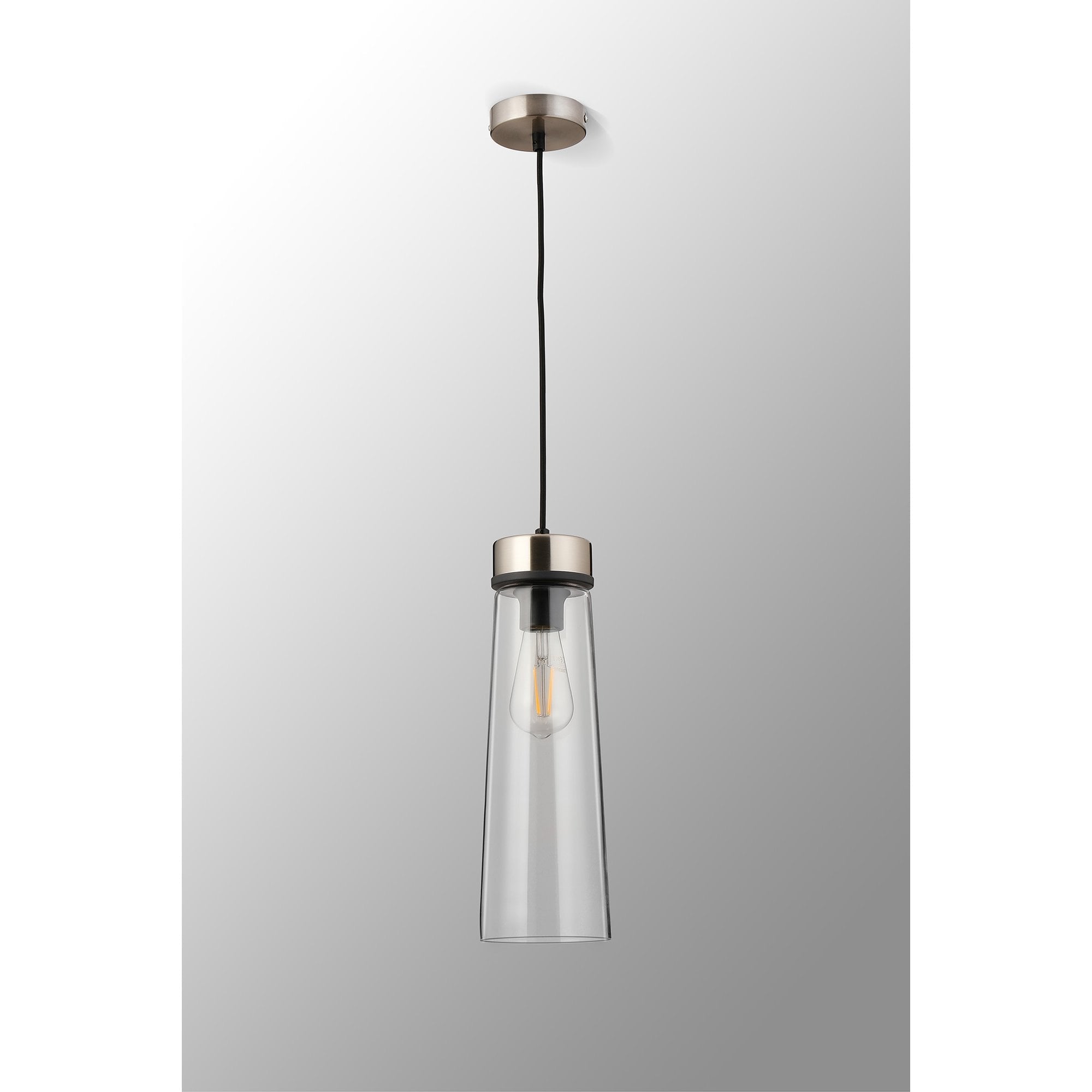 NLK15659 Raibon 1 Light Pendant Satin Nickel Clear