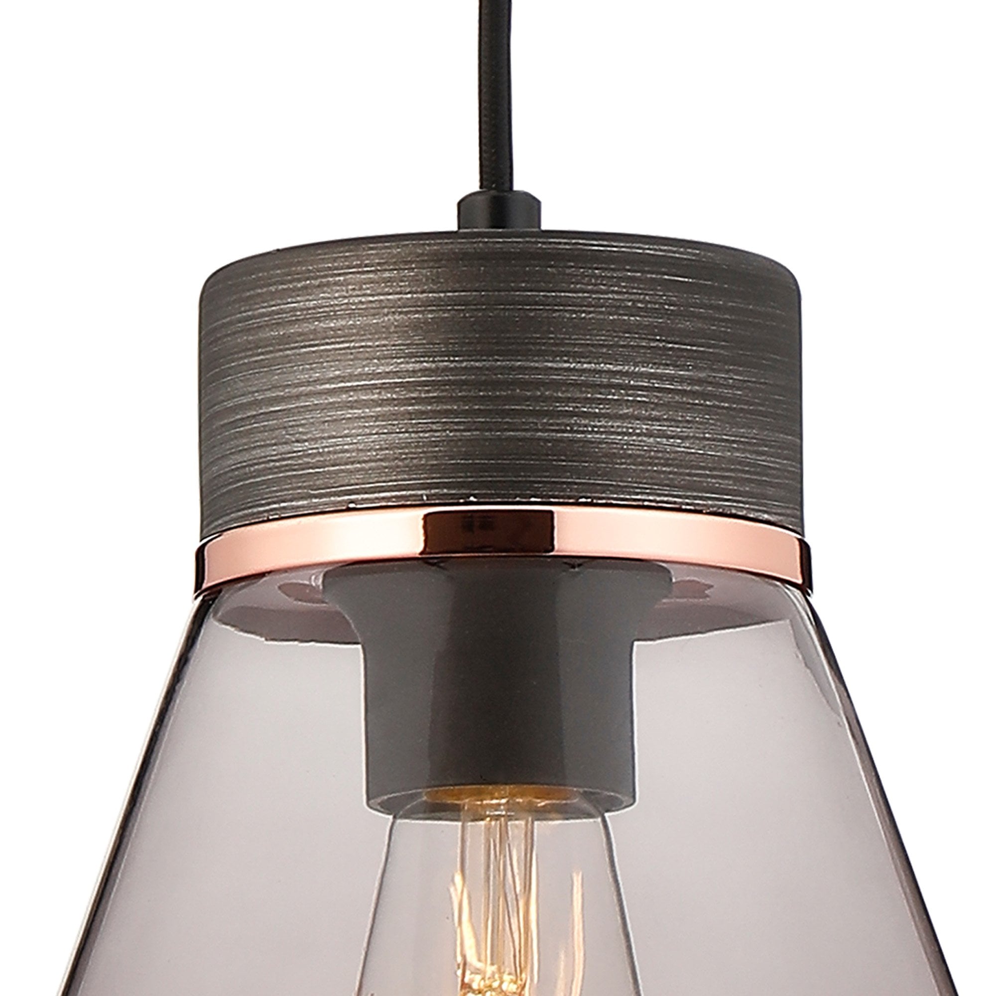 NLK15669 Raibon 1 Light Pendant Aged Pewter Smoke