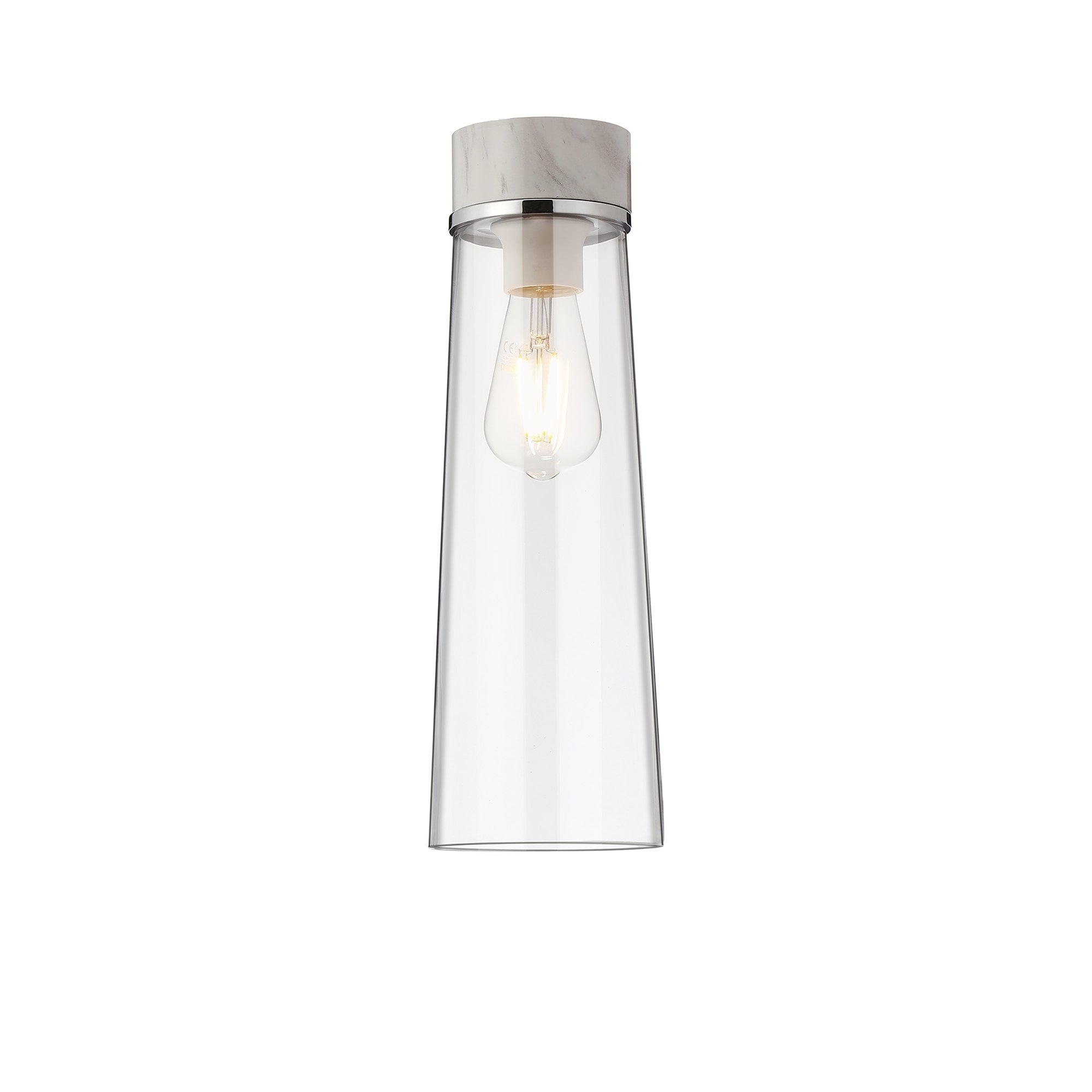 NLK15689 Raibon 1 Light Ceiling Light White Marble Clear