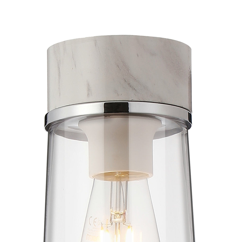 NLK15689 Raibon 1 Light Ceiling Light White Marble Clear