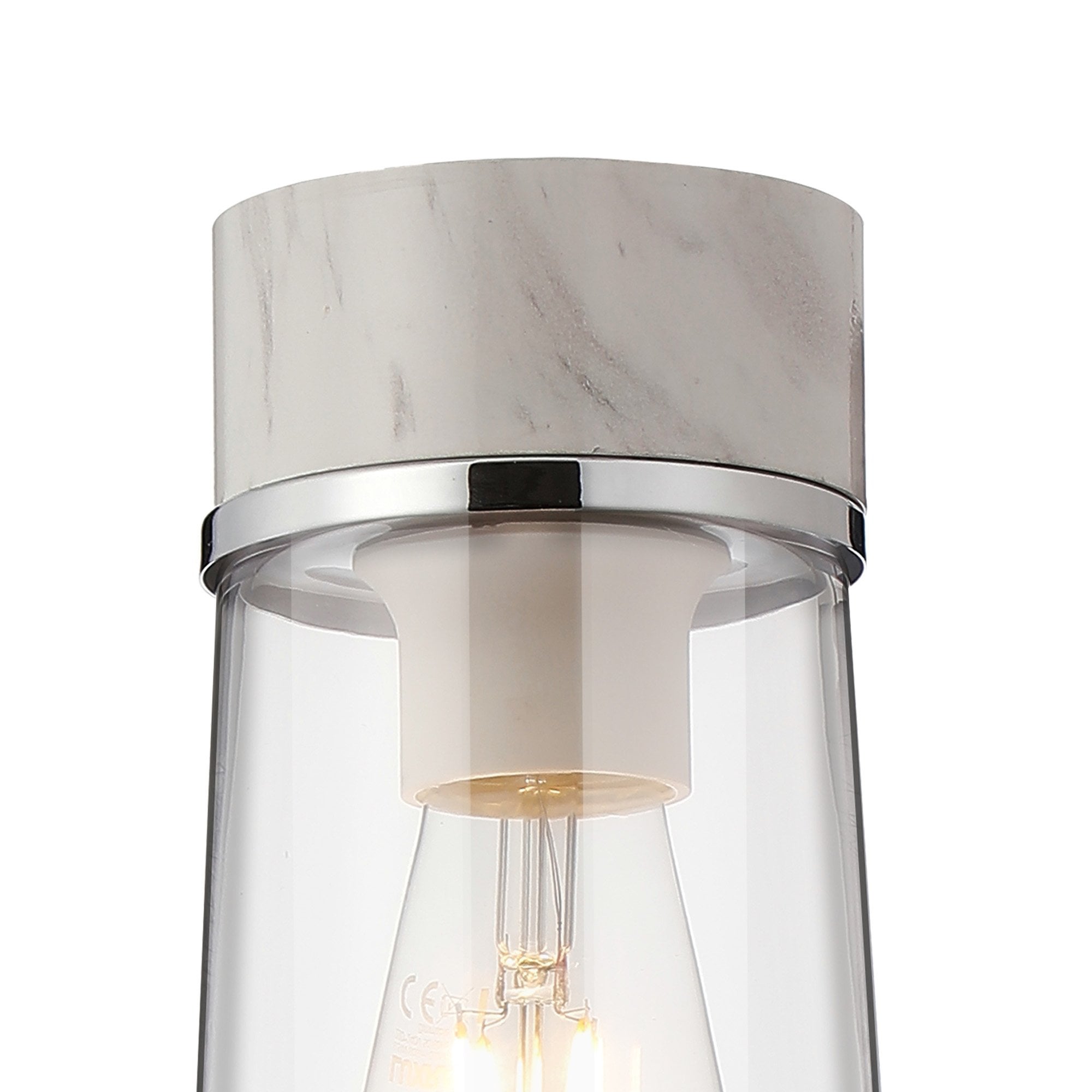 NLK15689 Raibon 1 Light Ceiling Light White Marble Clear
