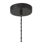 NL86409 Sabus Medium Oval Ball Pendant 1 Light E27 Matt Black Suspension With Frosted White Glass Globe