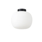 NL86429 Sabus 1 Light Flush Ceiling Light Matt Black Frosted White