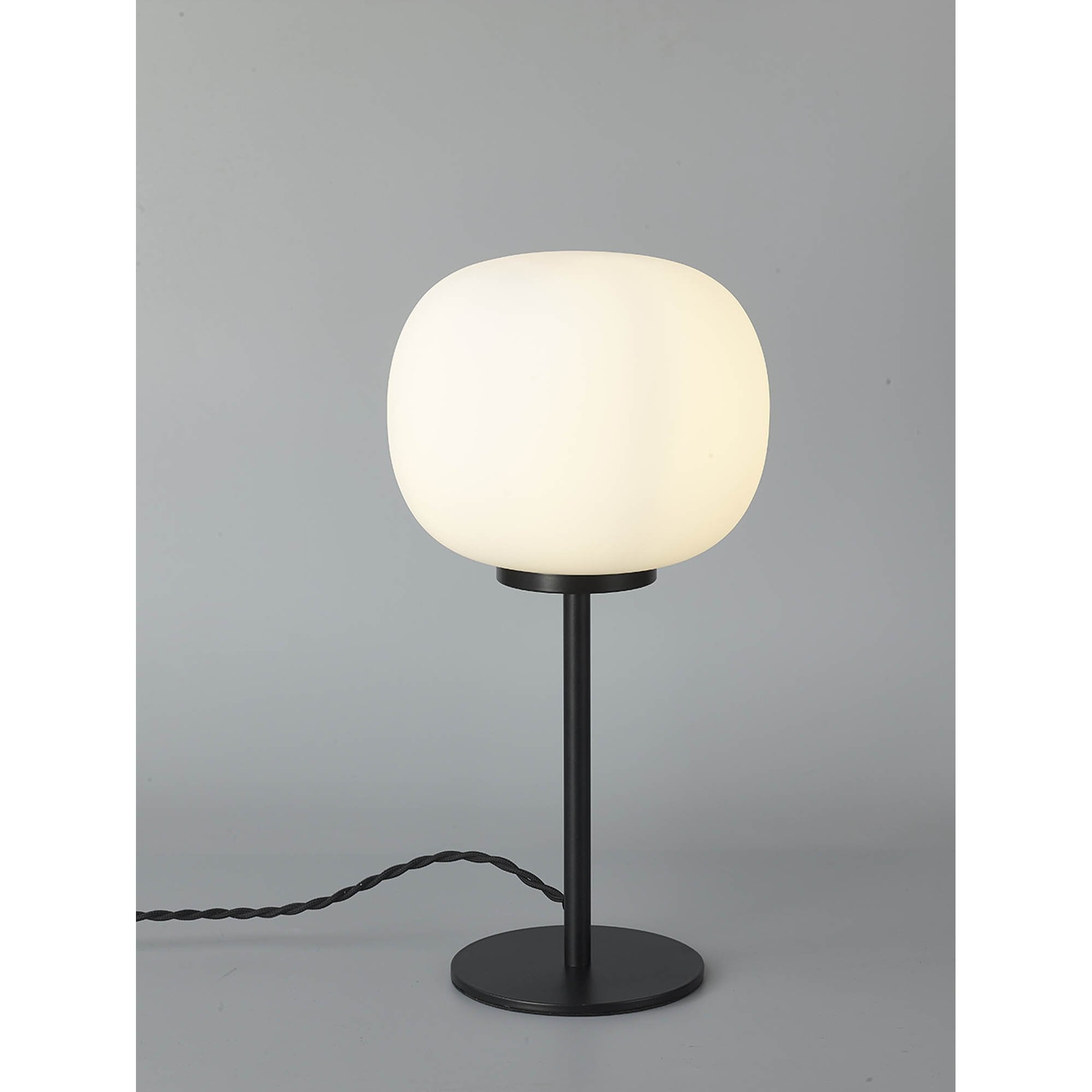 NL86459 Sabus 1 Light Table Lamp Matt Black Frosted White