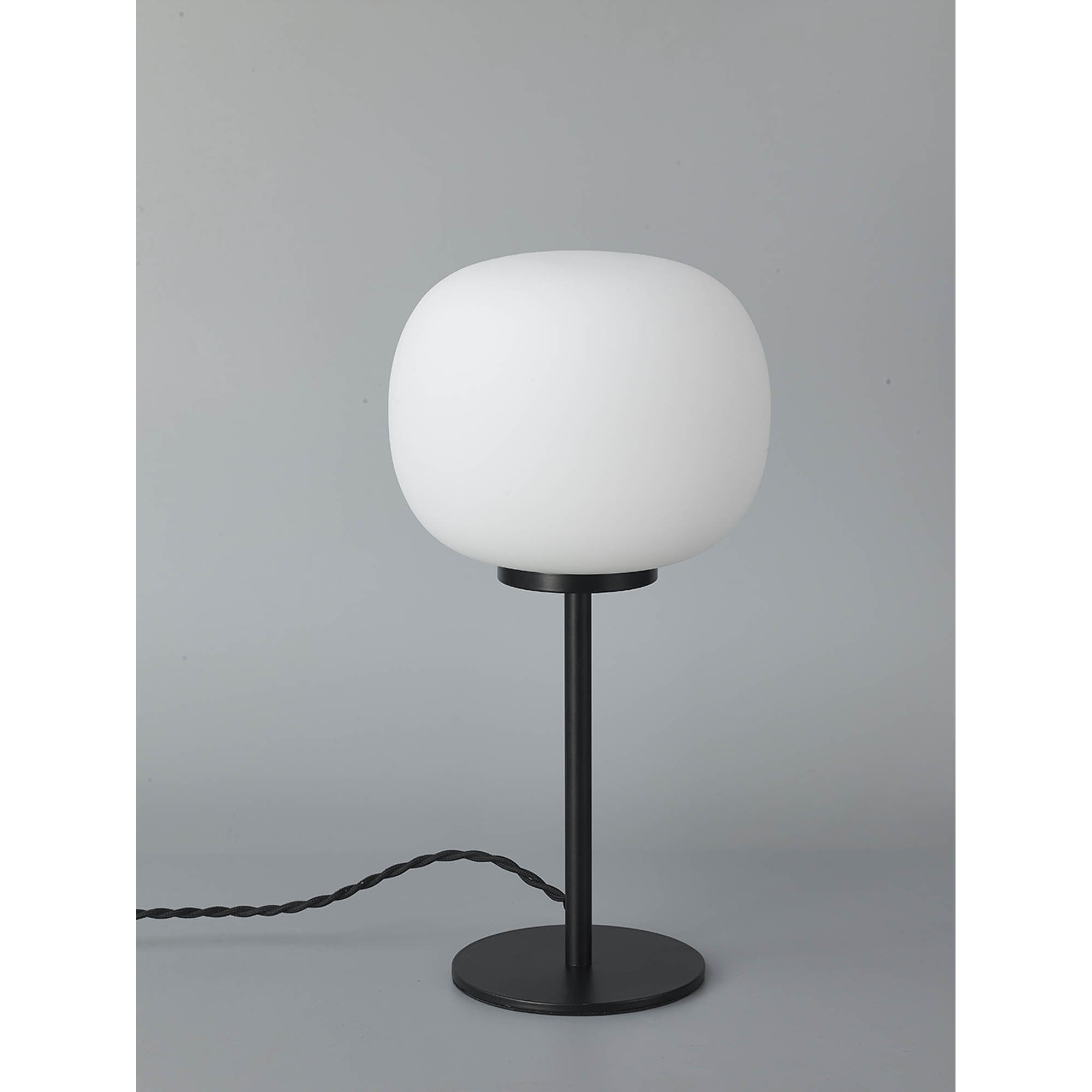 NL86459 Sabus 1 Light Table Lamp Matt Black Frosted White