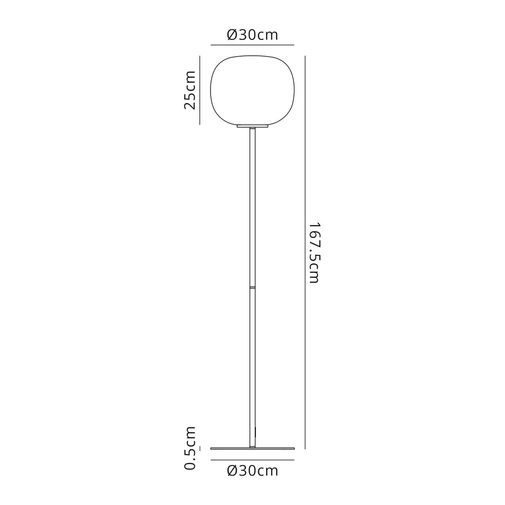NL86469 Sabus 1 Light Floor Lamp Matt Black Frosted White