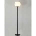 NL86469 Sabus 1 Light Floor Lamp Matt Black Frosted White