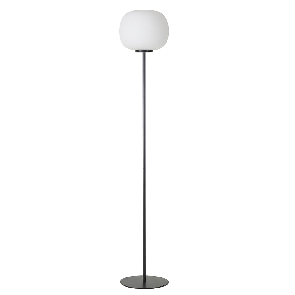 NL86469 Sabus 1 Light Floor Lamp Matt Black Frosted White