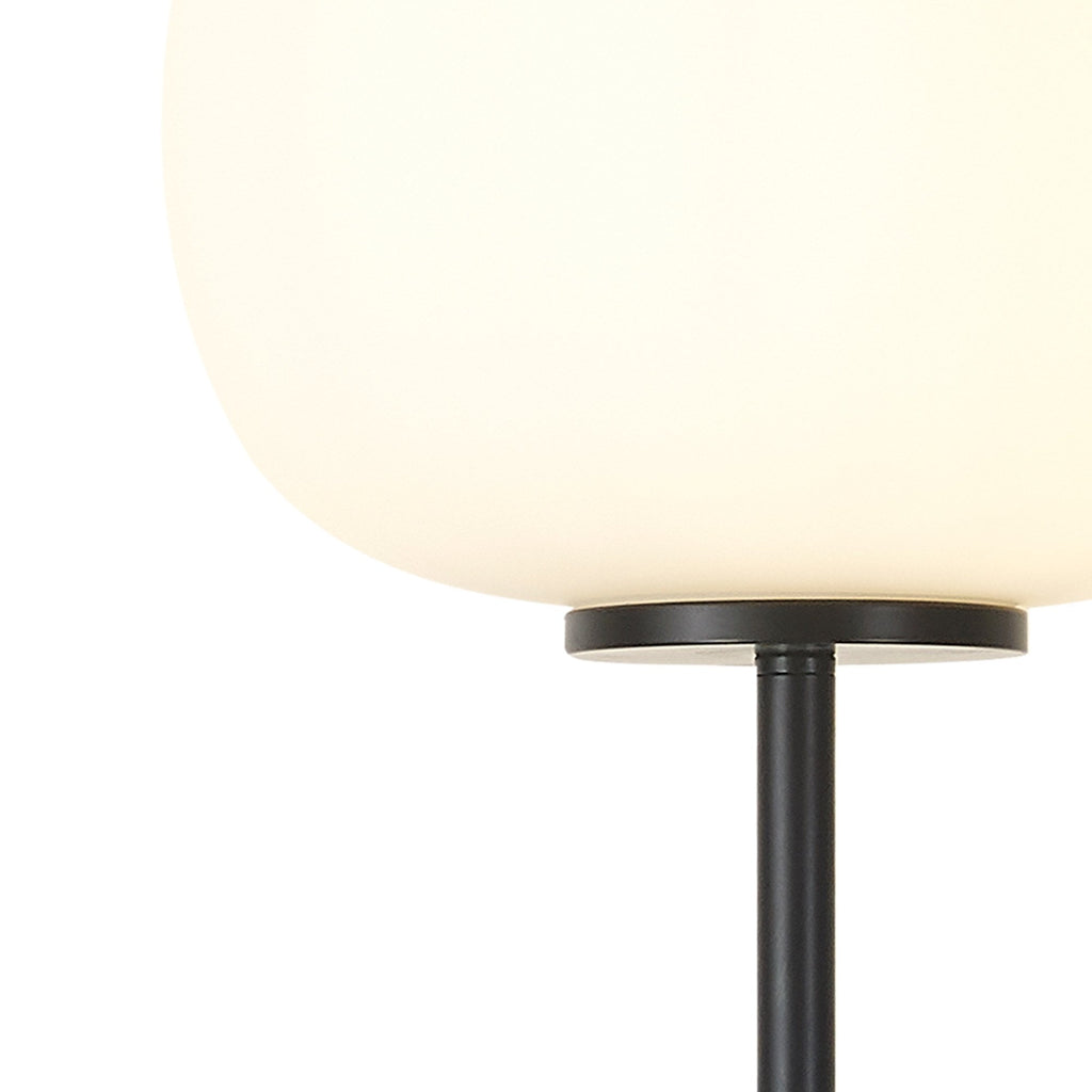 NL86469 Sabus 1 Light Floor Lamp Matt Black Frosted White