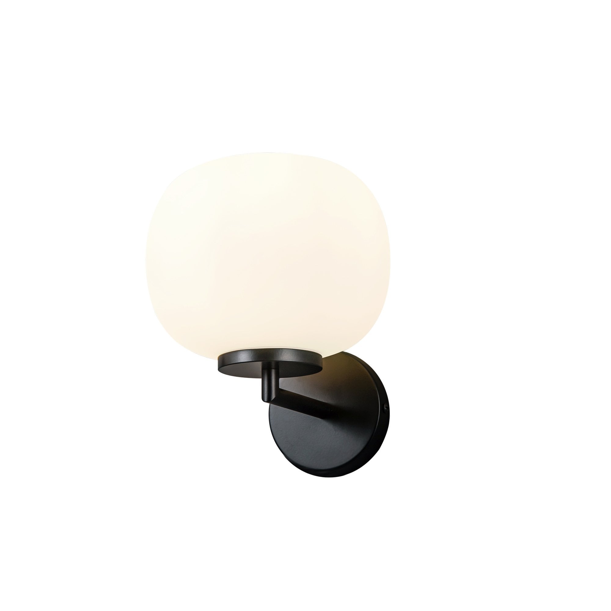 NL86479 Sabus 1 Light Wall Light Matt Black Frosted White