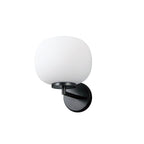NL86479 Sabus 1 Light Wall Light Matt Black Frosted White
