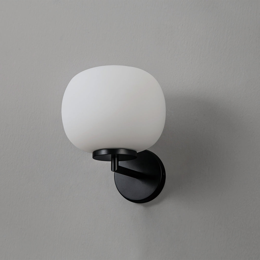 NL86479 Sabus 1 Light Wall Light Matt Black Frosted White
