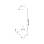 NL86489 Sabus Small Oval Ball Pendant 1 Light E27 Satin Gold Suspension With Frosted White Glass Globe