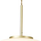NL86499 Sabus Medium Oval Ball Pendant 1 Light E27 Satin Gold Suspension With Frosted White Glass Globe