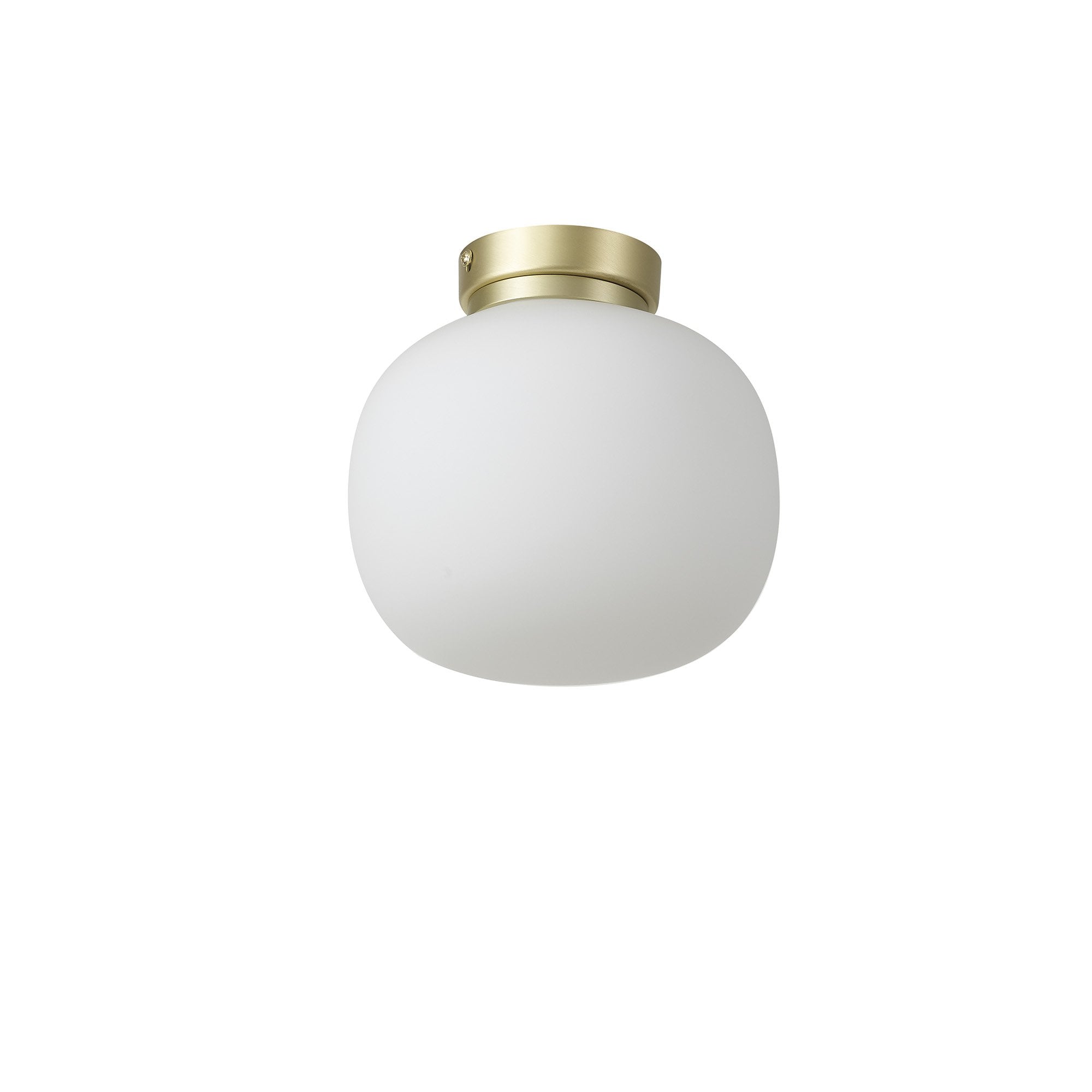 NL86509 Sabus 1 Light Flush Ceiling Light Satin Gold Frosted White