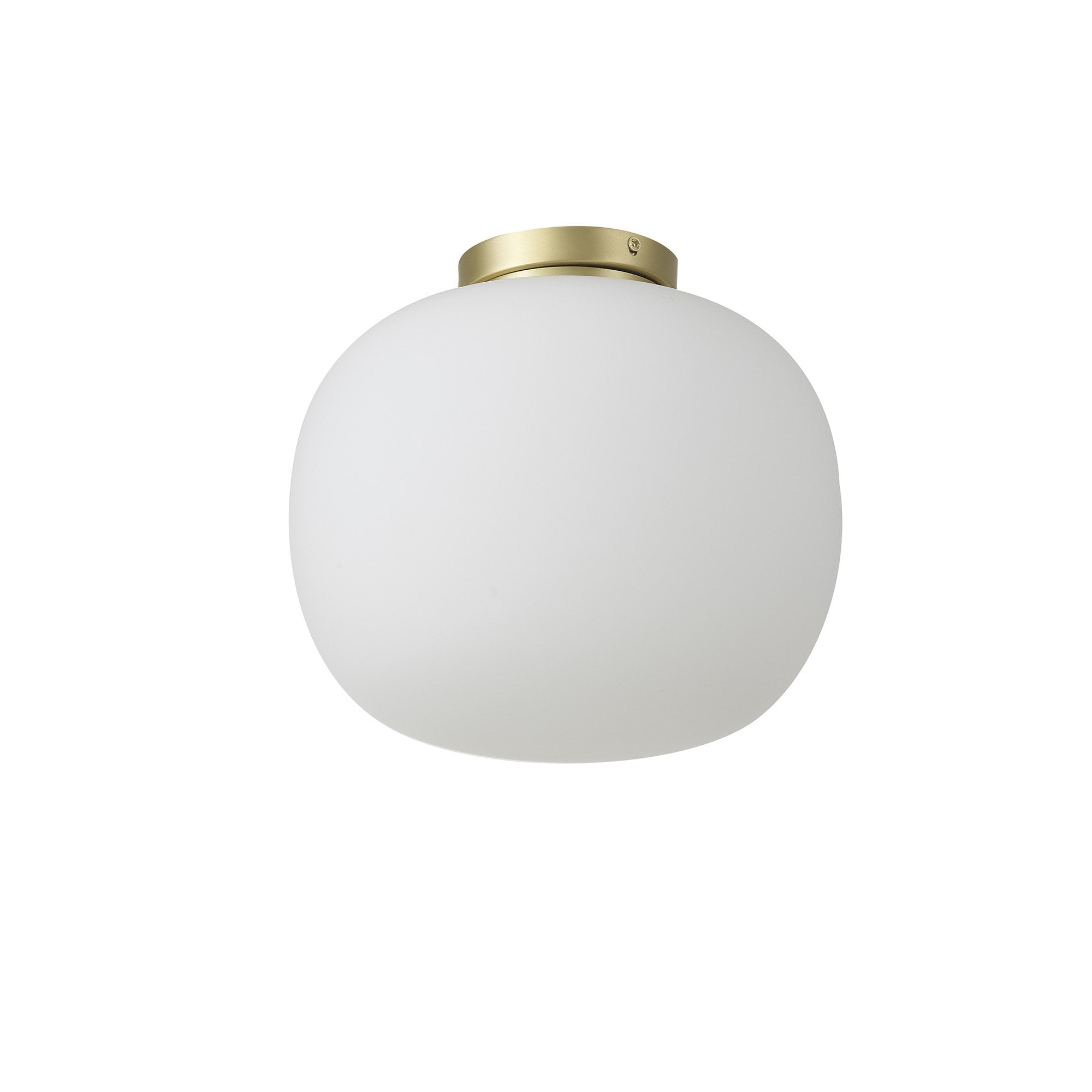NL86519 Sabus 1 Light Flush Ceiling Light Satin Gold Frosted White
