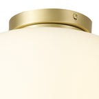 NL86519 Sabus 1 Light Flush Ceiling Light Satin Gold Frosted White
