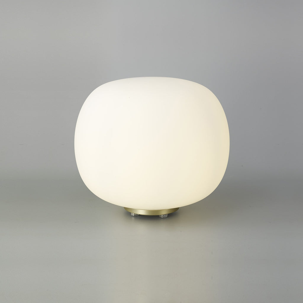 NL86539 Sabus 1 Light Table Lamp Satin Gold Frosted White