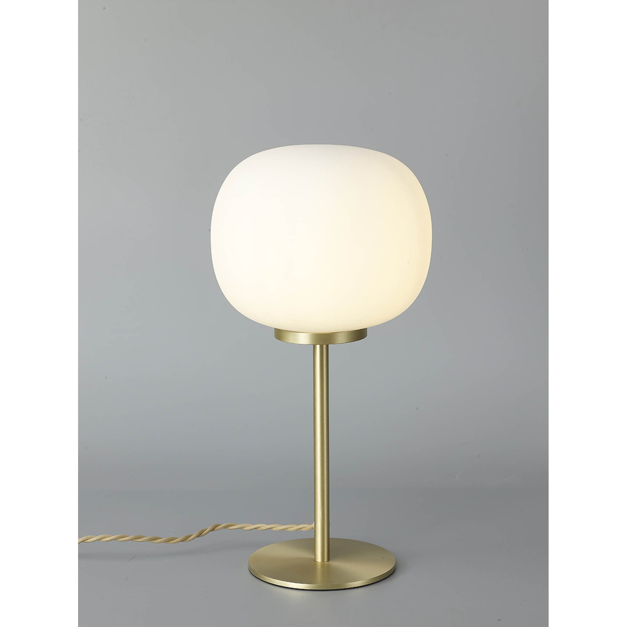 NL86549 Sabus 1 Light Table Lamp Satin Gold Frosted White