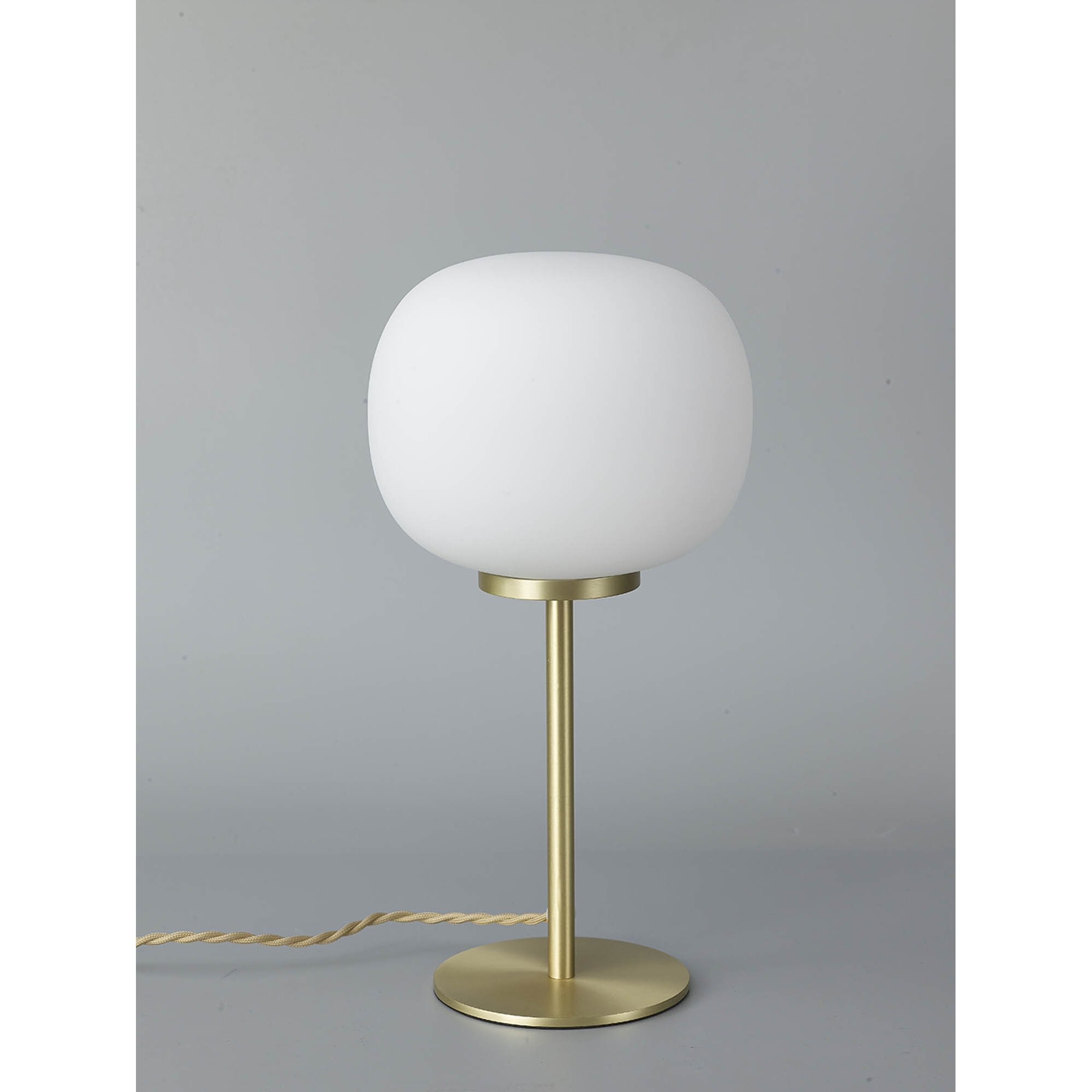 NL86549 Sabus 1 Light Table Lamp Satin Gold Frosted White