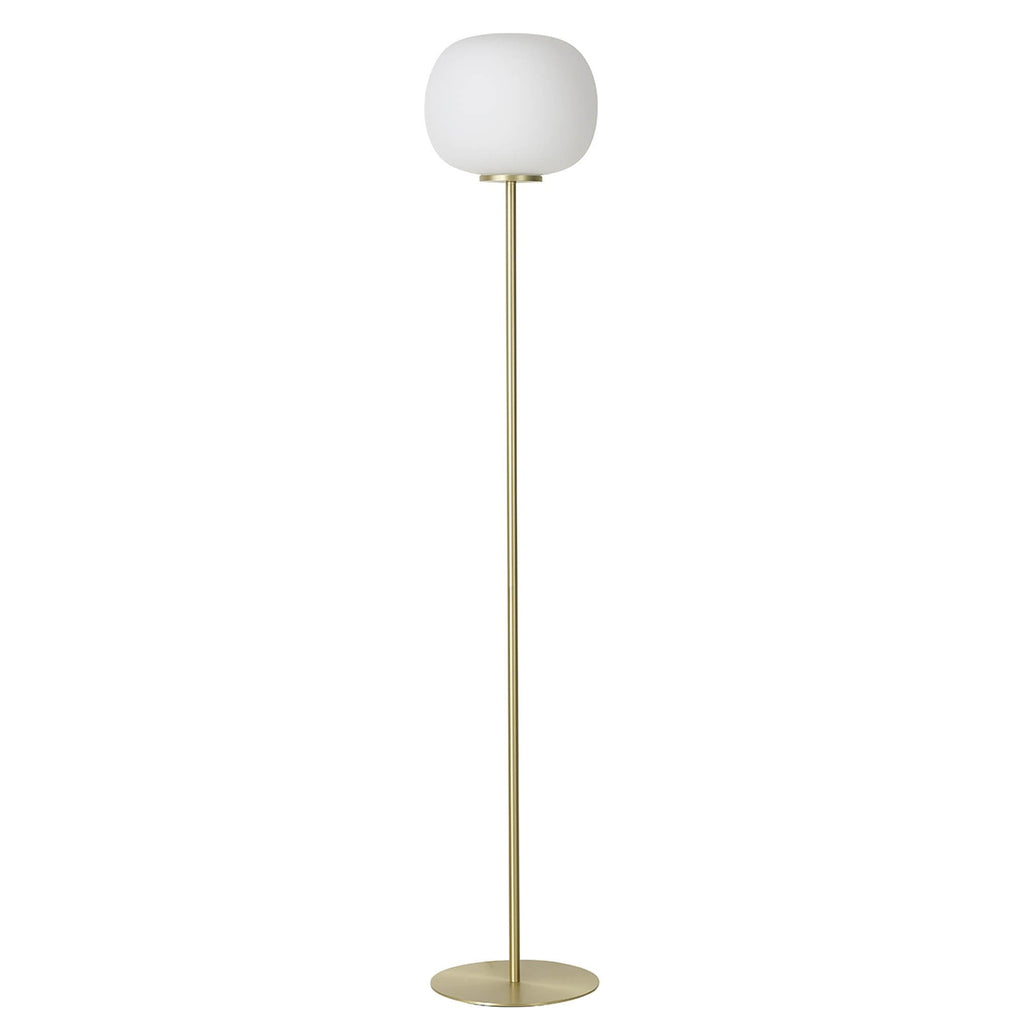 NL86559 Sabus 1 Light Floor Lamp Satin Gold Frosted White