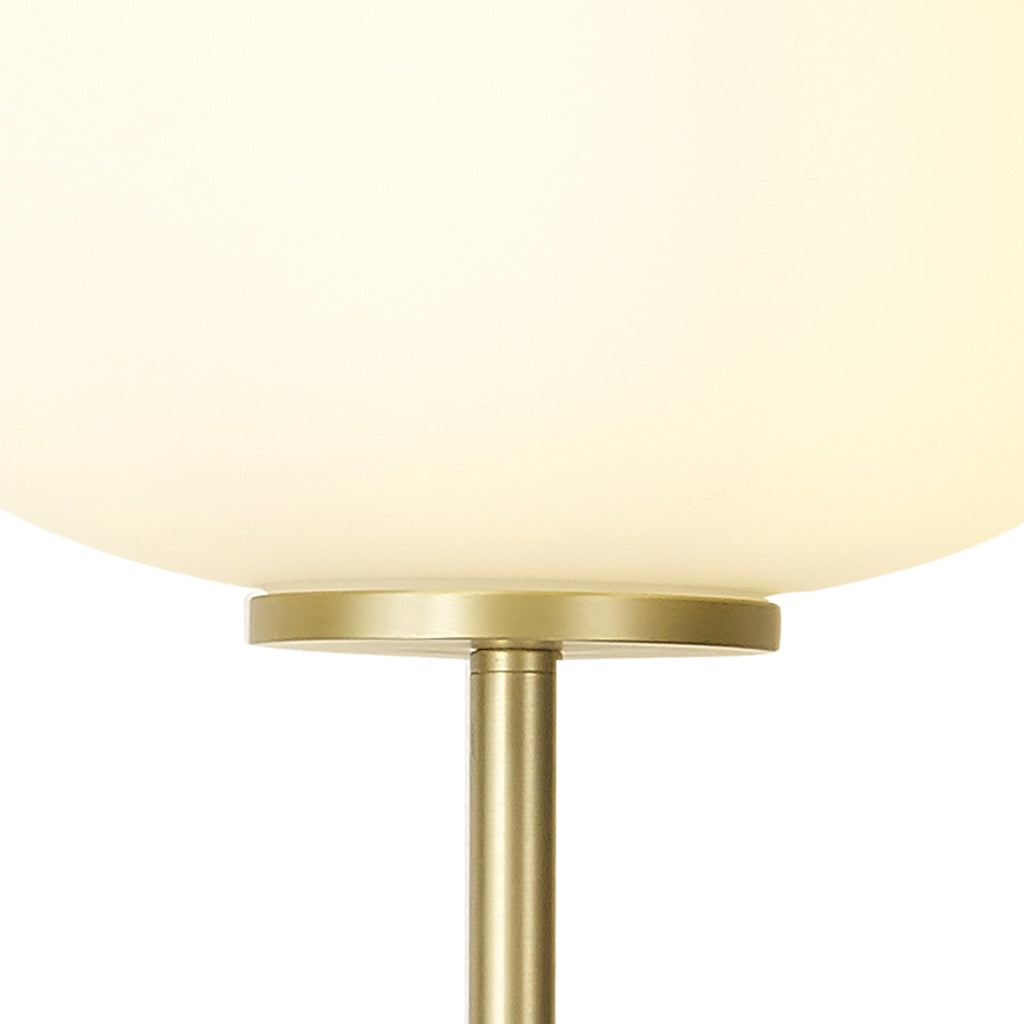 NL86559 Sabus 1 Light Floor Lamp Satin Gold Frosted White