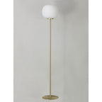 NL86559 Sabus 1 Light Floor Lamp Satin Gold Frosted White