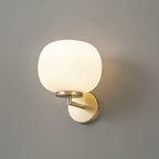 NL86569 Sabus 1 Light Wall Light Satin Gold Frosted White