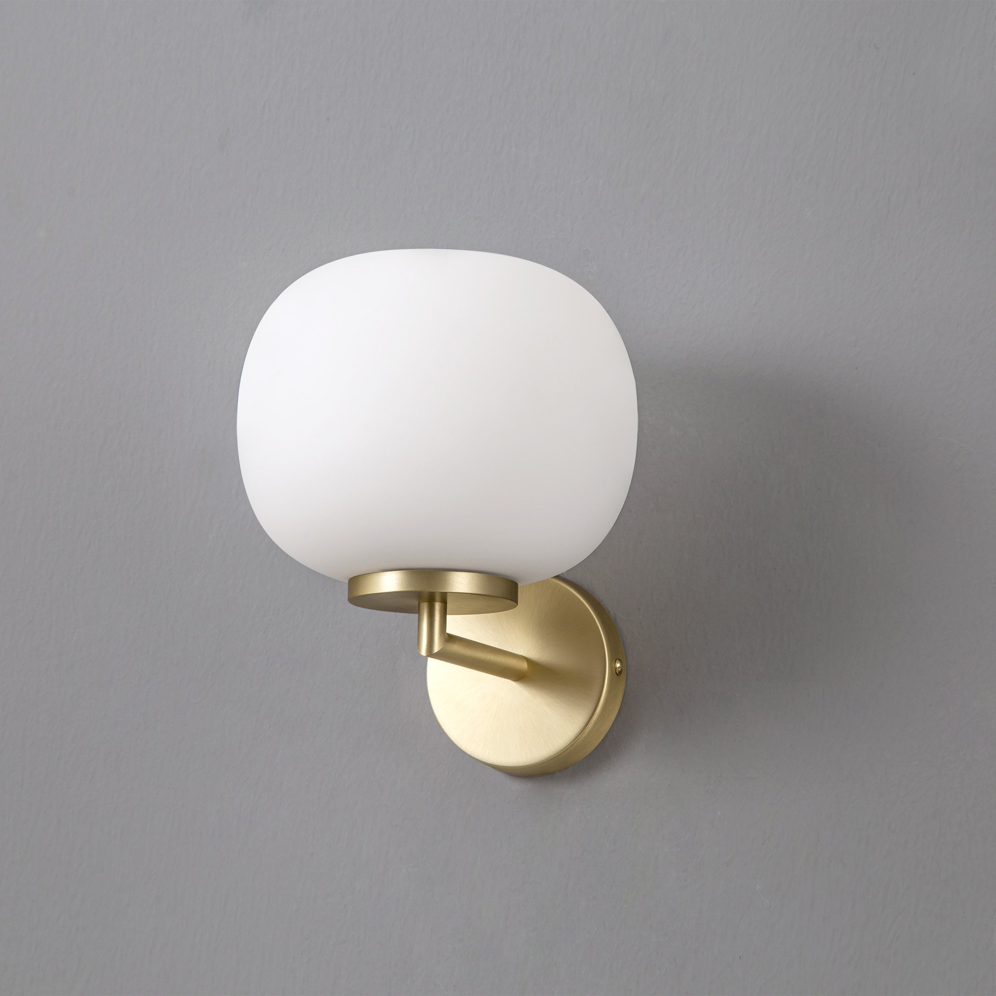 NL86569 Sabus 1 Light Wall Light Satin Gold Frosted White
