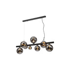 NL9040/CH9 Prague 9 Light Linear Pendant Satin Black Chrome Plated