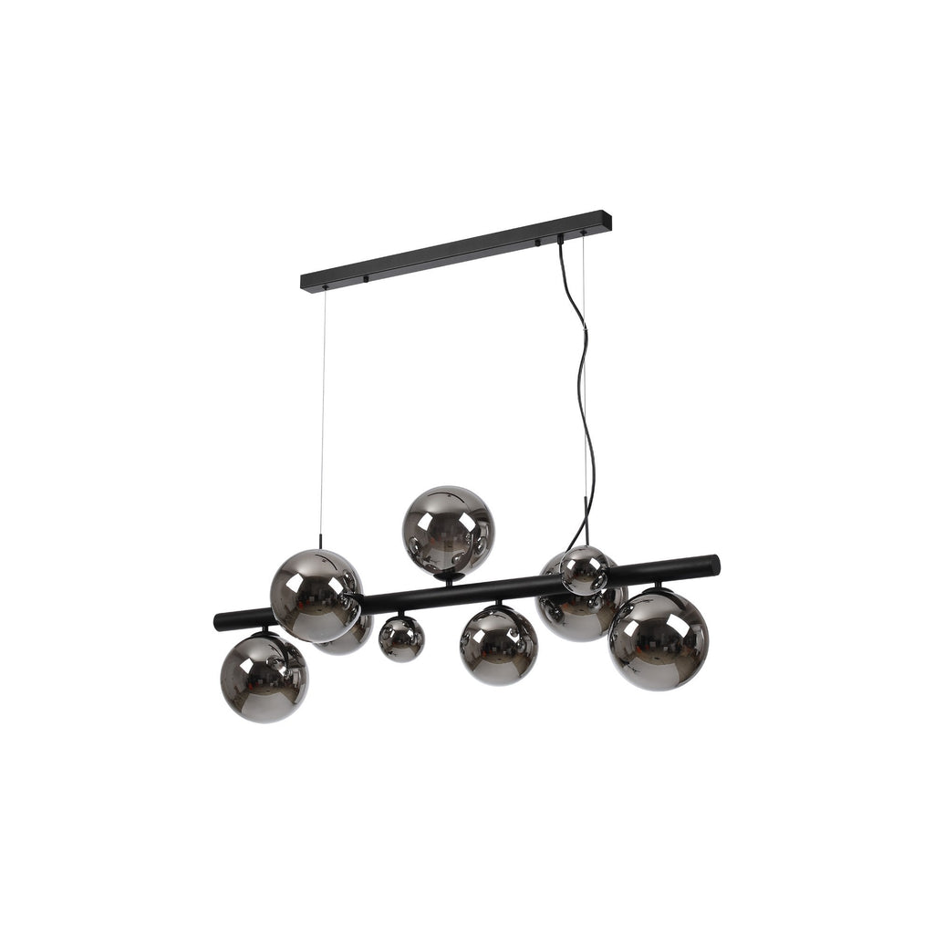 NL9040/CH9 Prague 9 Light Linear Pendant Satin Black Chrome Plated