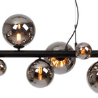 NL9040/CH9 Prague 9 Light Linear Pendant Satin Black Chrome Plated