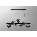 NL9040/CH9 Prague 9 Light Linear Pendant Satin Black Chrome Plated