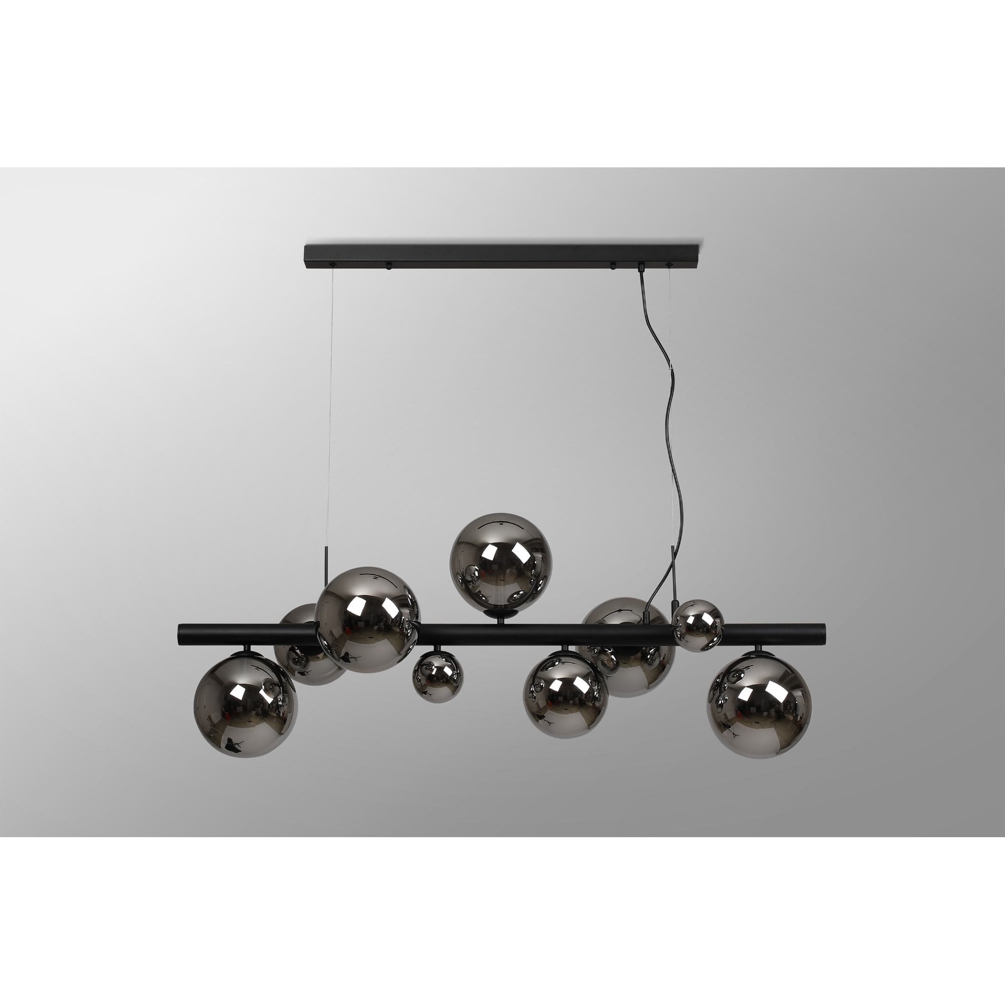 NL9040/CH9 Prague 9 Light Linear Pendant Satin Black Chrome Plated