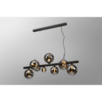 NL9040/CH9 Prague 9 Light Linear Pendant Satin Black Chrome Plated