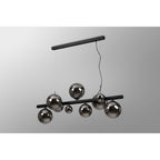 NL9040/CH9 Prague 9 Light Linear Pendant Satin Black Chrome Plated