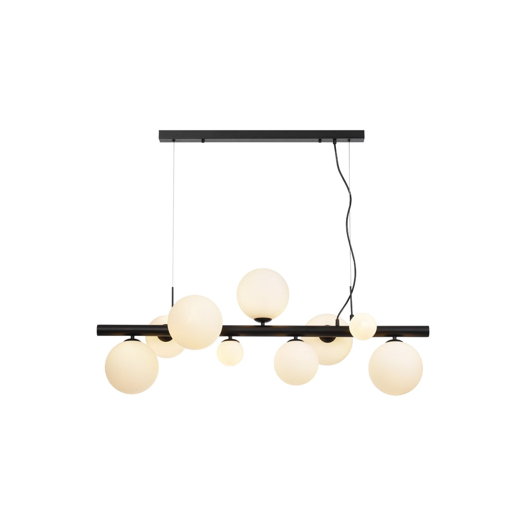 NL9040/OP9 Prague 9 Light Linear Pendant Satin Black Opal