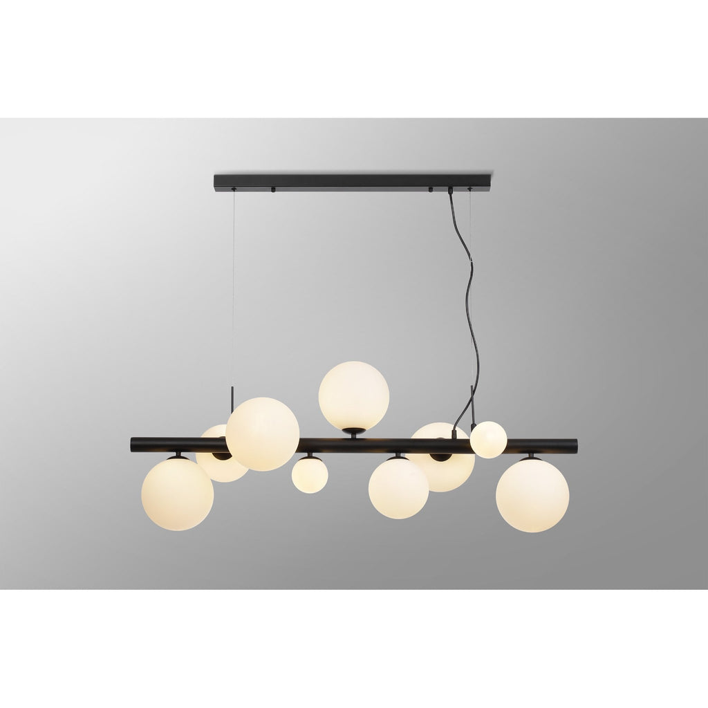 NL9040/OP9 Prague 9 Light Linear Pendant Satin Black Opal