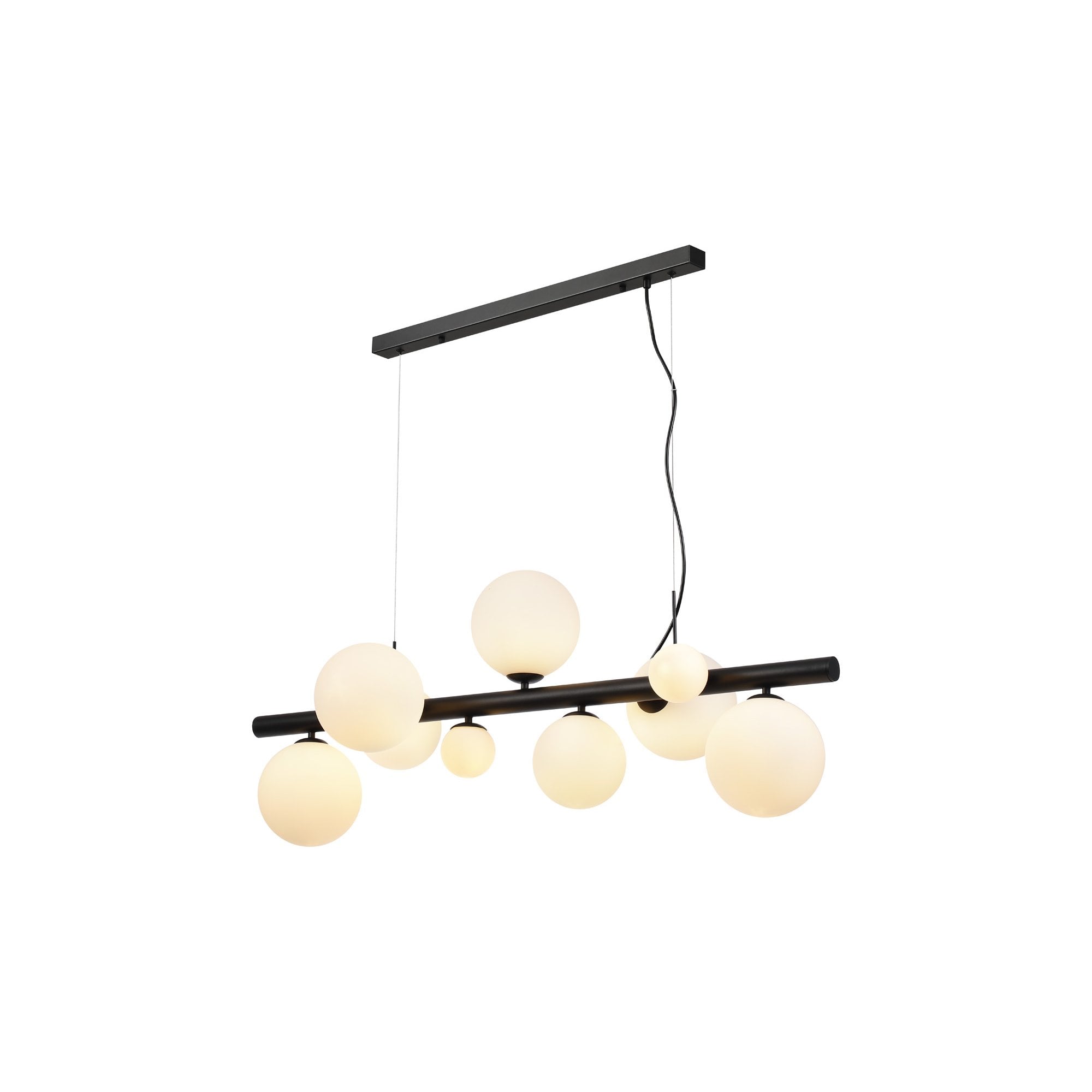 NL9040/OP9 Prague 9 Light Linear Pendant Satin Black Opal