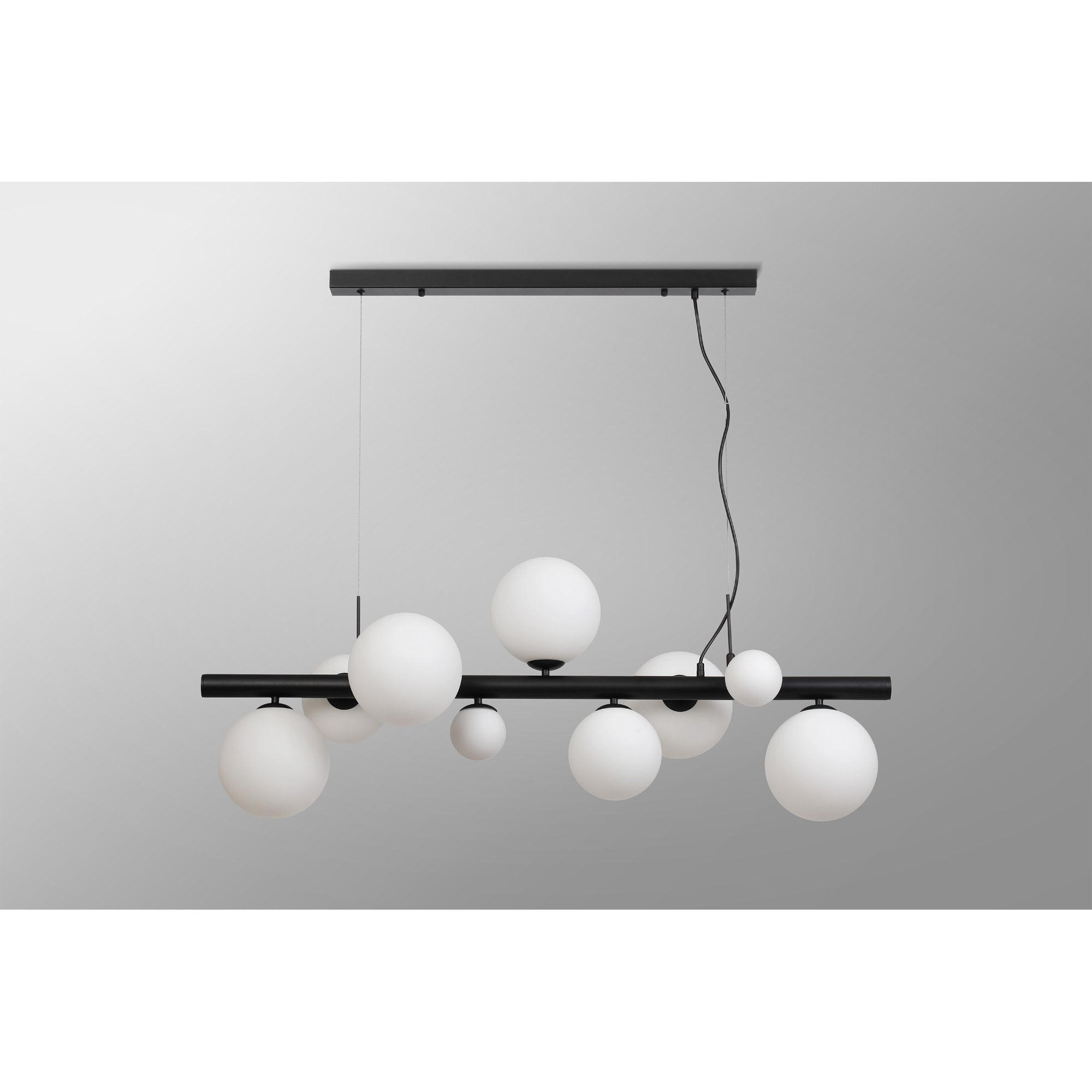 NL9040/OP9 Prague 9 Light Linear Pendant Satin Black Opal