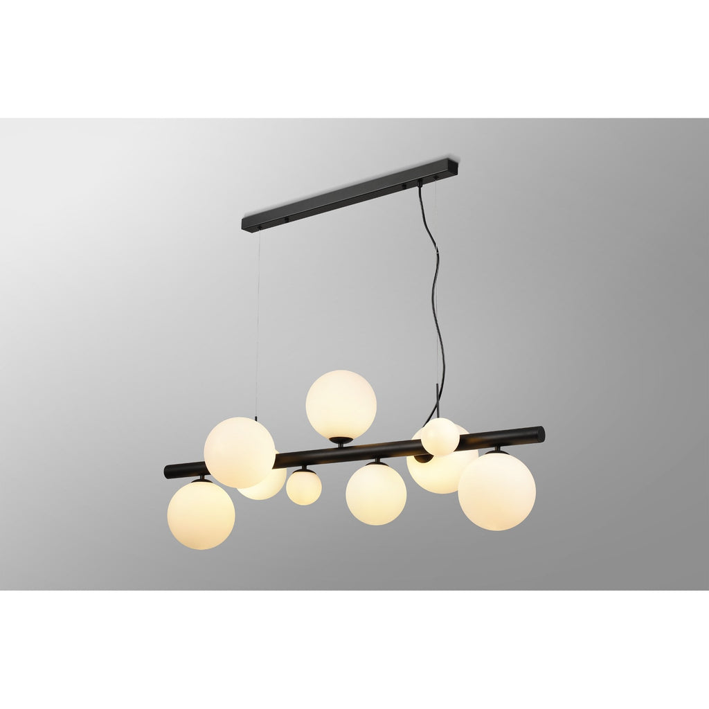 NL9040/OP9 Prague 9 Light Linear Pendant Satin Black Opal