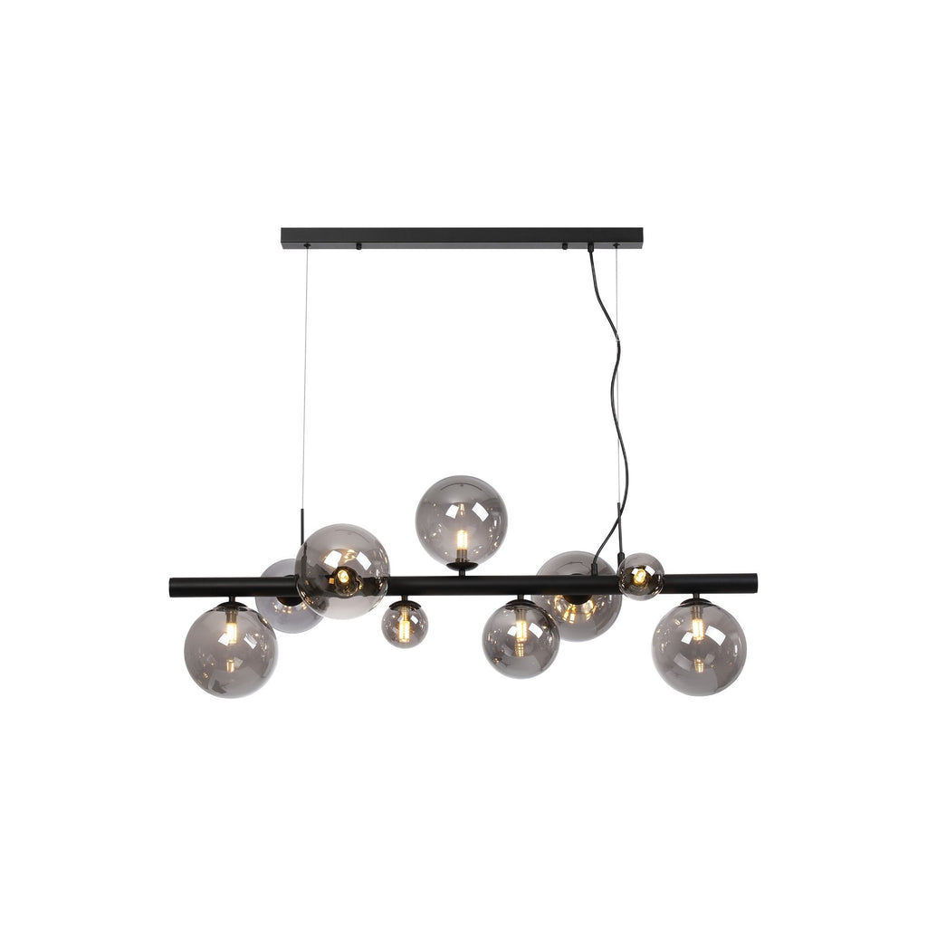 NL9040/SM9 Prague 9 Light Linear Pendant Satin Black Smoke Plated