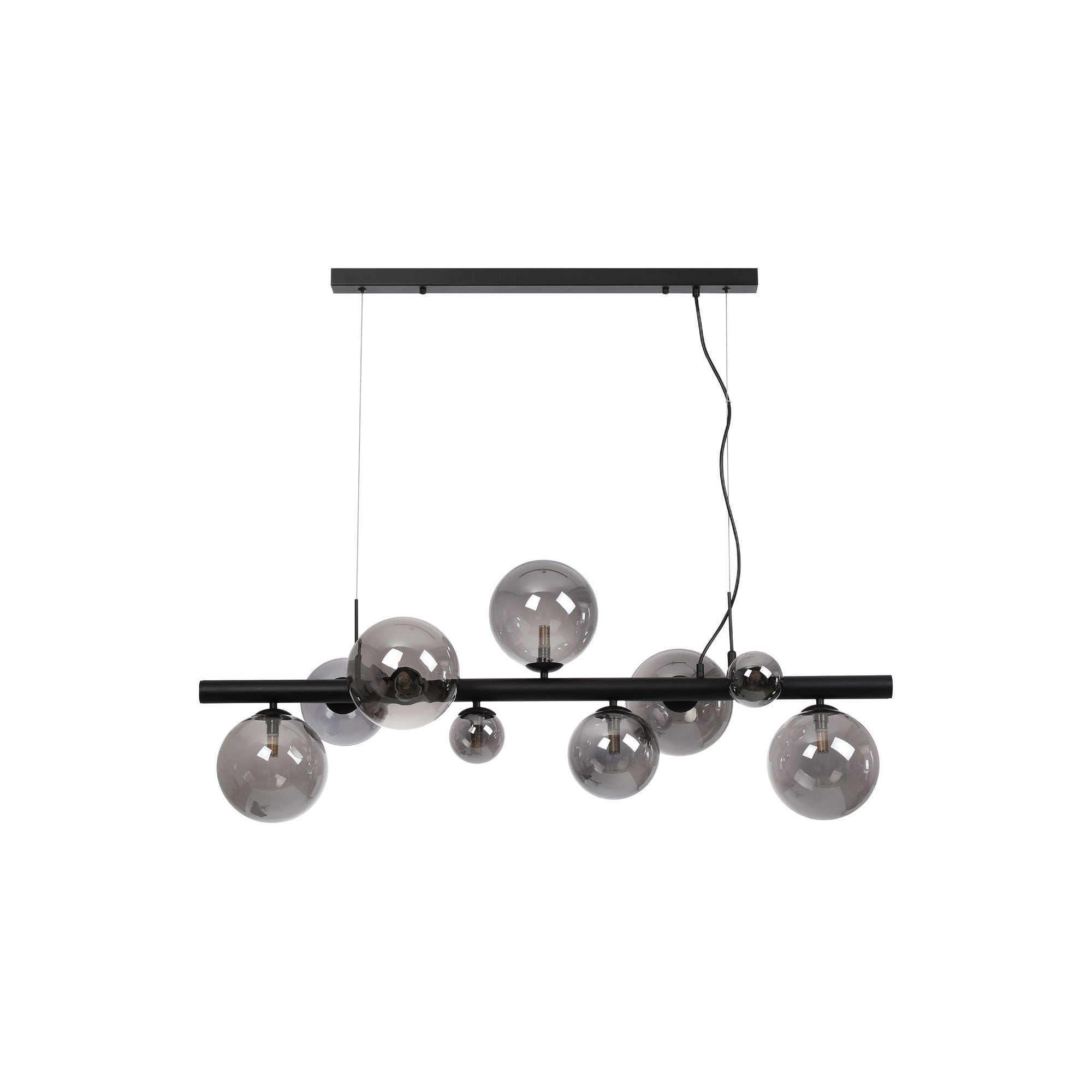 NL9040/SM9 Prague 9 Light Linear Pendant Satin Black Smoke Plated