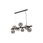 NL9040/SM9 Prague 9 Light Linear Pendant Satin Black Smoke Plated