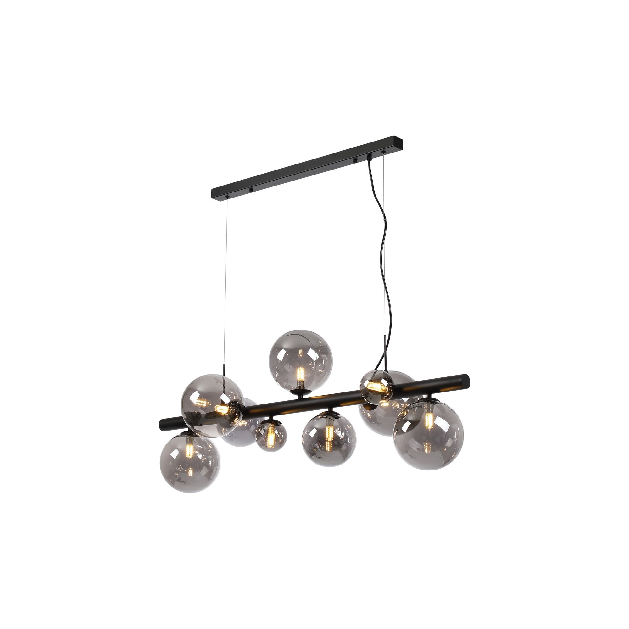 NL9040/SM9 Prague 9 Light Linear Pendant Satin Black Smoke Plated