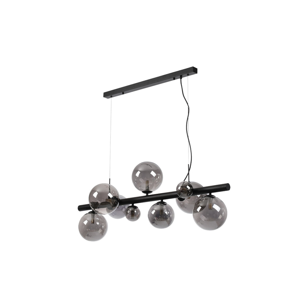 NL9040/SM9 Prague 9 Light Linear Pendant Satin Black Smoke Plated