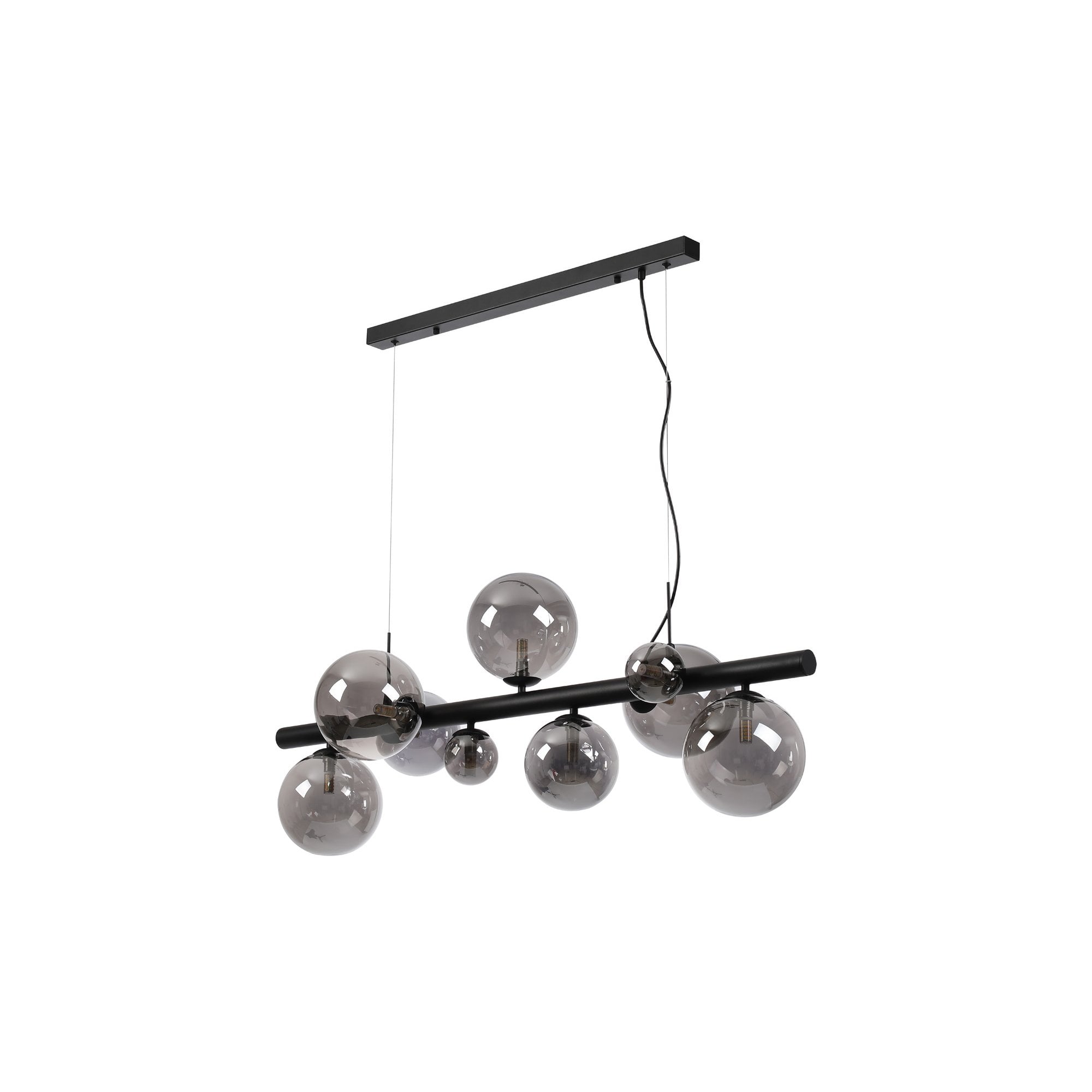 NL9040/SM9 Prague 9 Light Linear Pendant Satin Black Smoke Plated